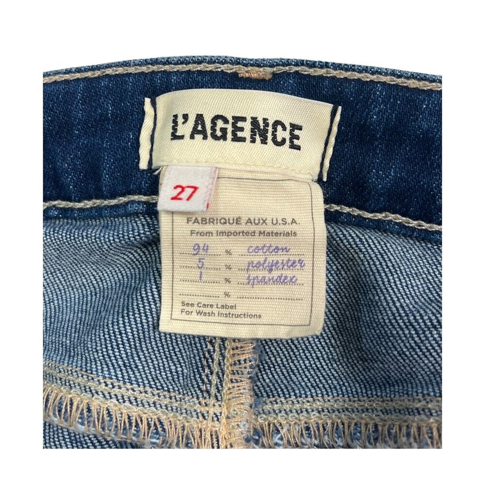 LAgence Beatrix Jeans Womens 27 Blue High Rise Bootcut Slit Hem Denim Designer - Picture 3 of 10